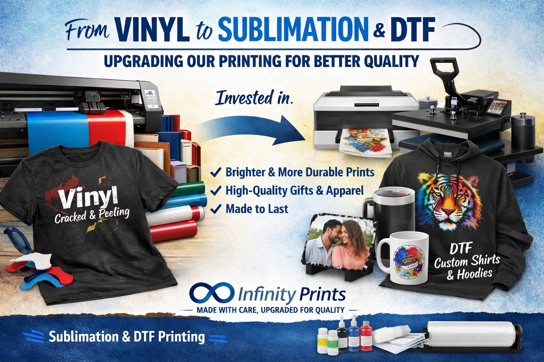 From Vinyl to Sublimation & DTF — Why We Upgraded Our Printing