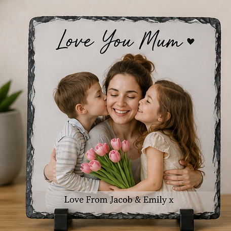 Personalised Photo Slate Gift for Mum Dad or Grandparents