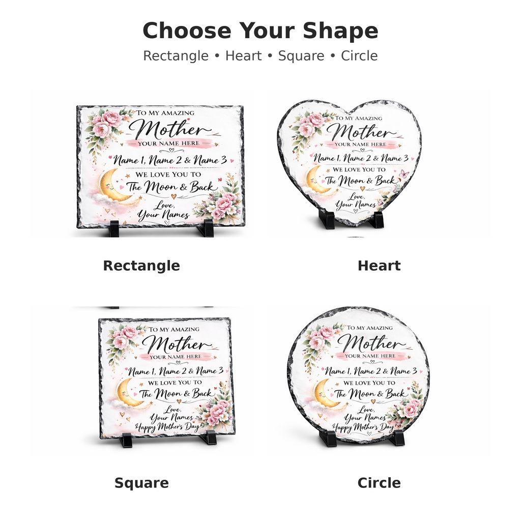 Personalised Mother Slate | We Love You To The Moon & Back