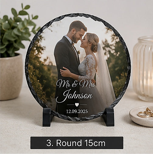 Personalised Wedding Photo Slate | Custom Couple Keepsake Gift