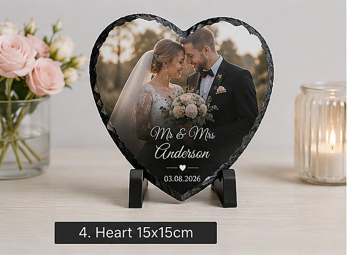 Personalised Wedding Photo Slate | Custom Couple Keepsake Gift