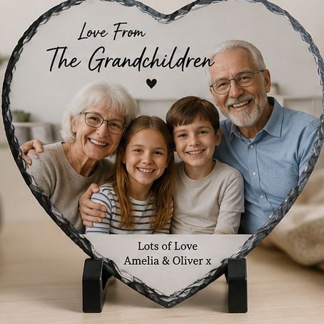 Personalised Photo Slate Gift for Mum Dad or Grandparents