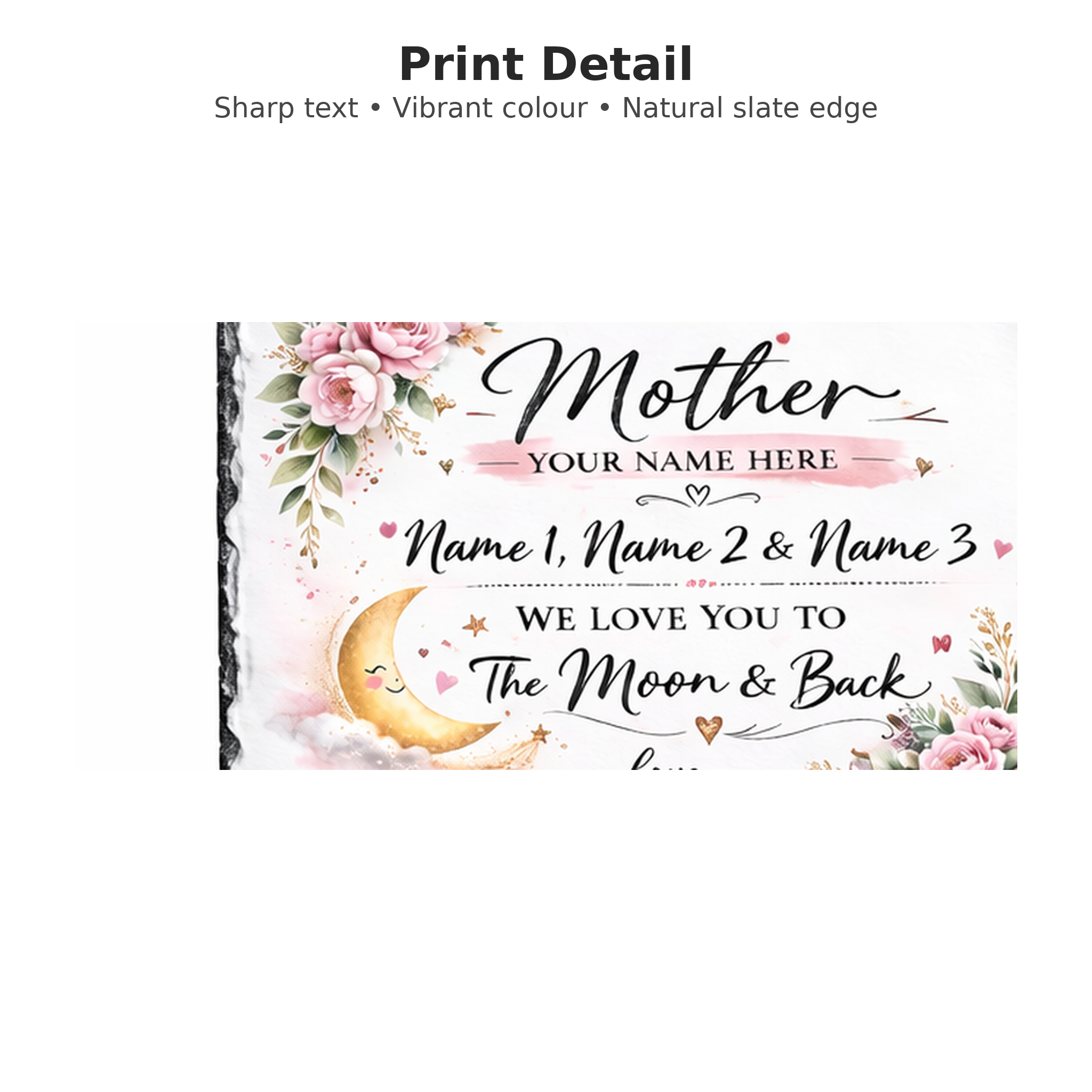 Personalised Mother Slate | We Love You To The Moon & Back
