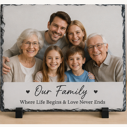 Personalised Photo Slate Gift for Mum Dad or Grandparents