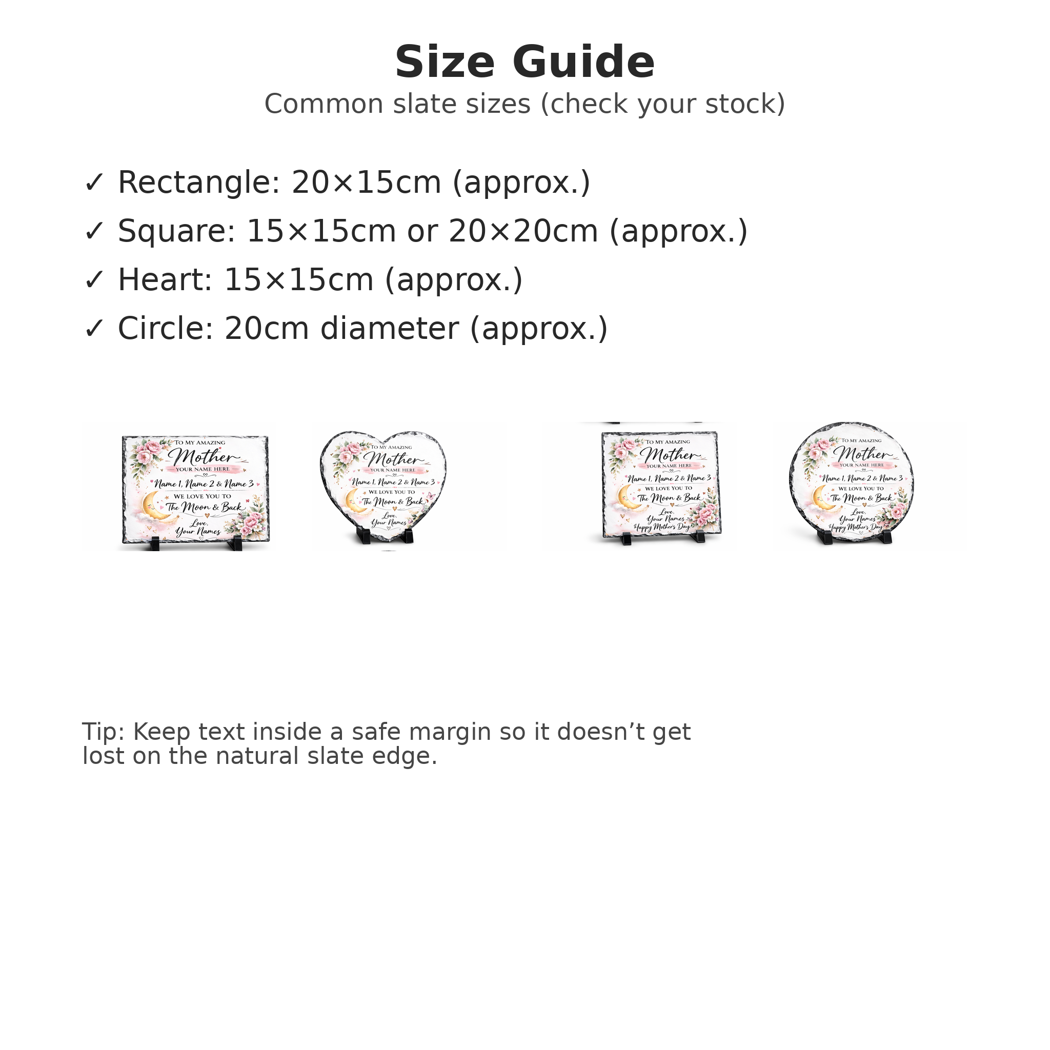 Personalised Mother Slate | We Love You To The Moon & Back