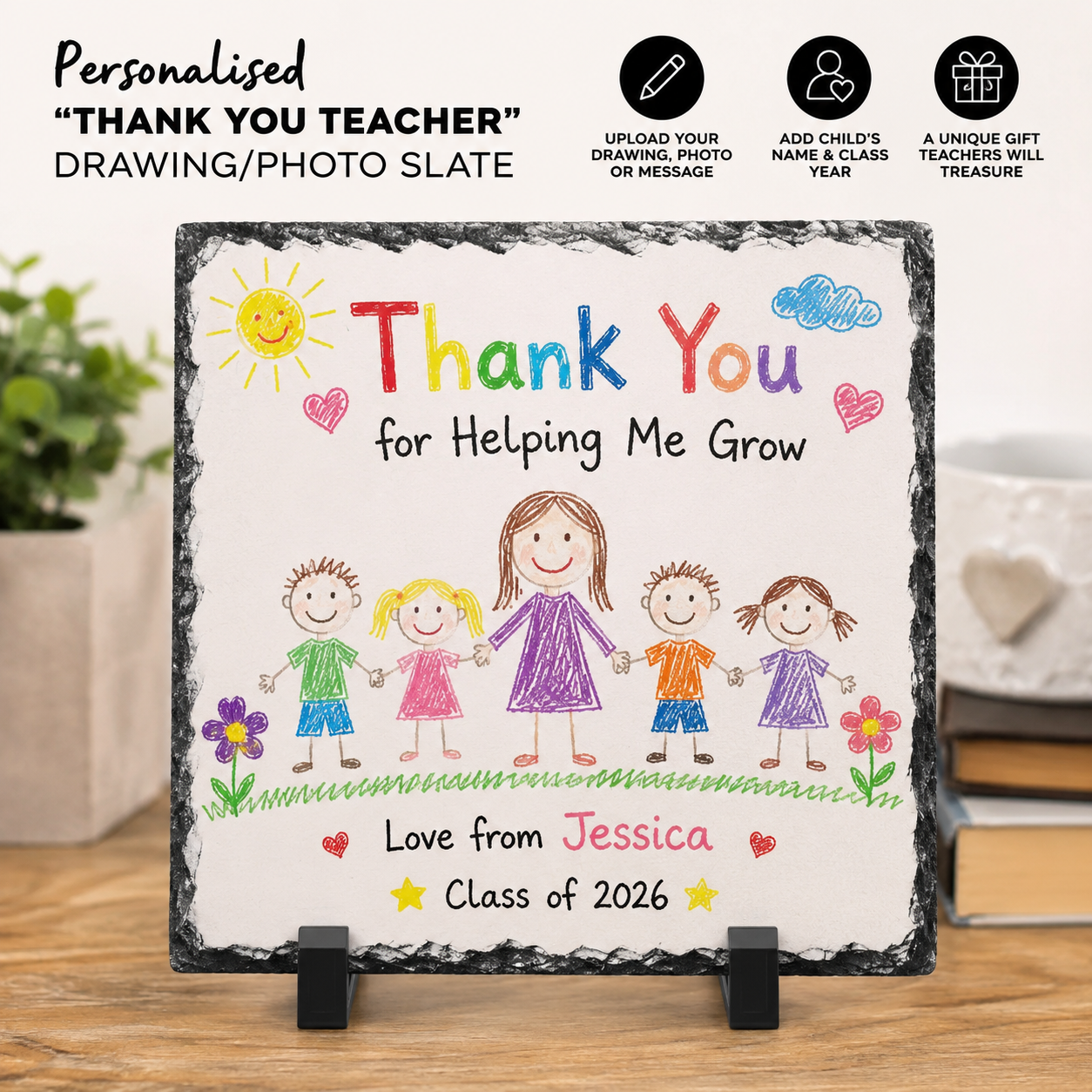 Personalised "Thank You Teacher" Drawing/Photo Slate