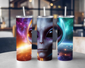 Alien Space 20oz Skinny Tumbler with Straw
