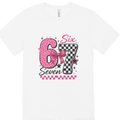 Kids Pink 67 Leopard Check T-Shirt on white t-shirt