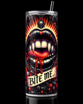 Bite Me Vampire Lips 20oz Skinny Tumbler – Gothic Horror Travel Cup