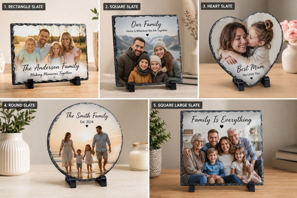 Personalised Family Photo Slate Gift | Custom Picture Keepsake