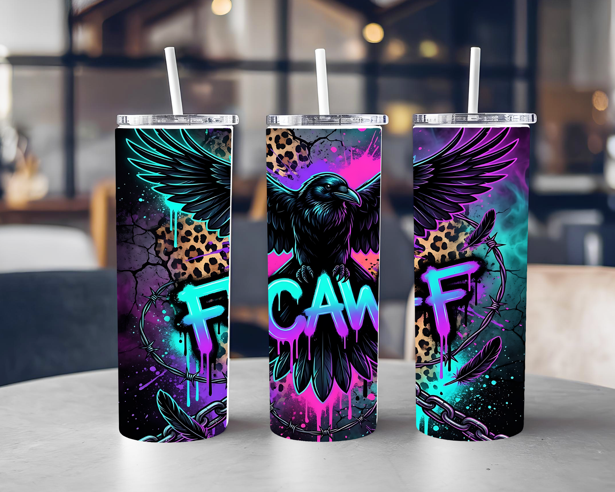 Neon Raven 20oz Stainless Steel Tumbler