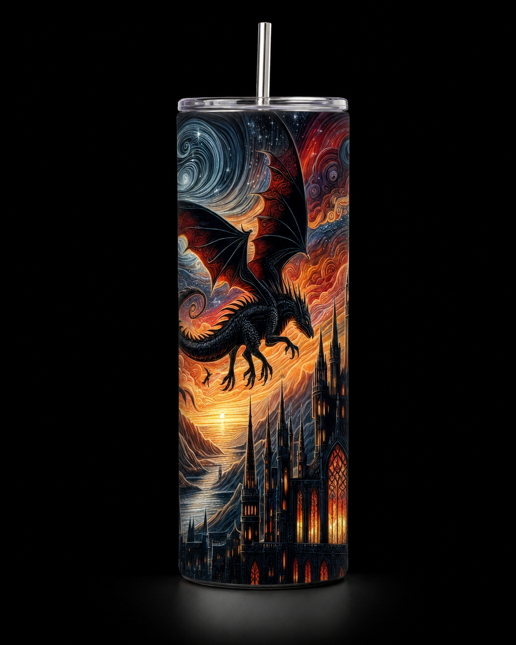 Gothic Dragon Castle 20oz Skinny Tumbler