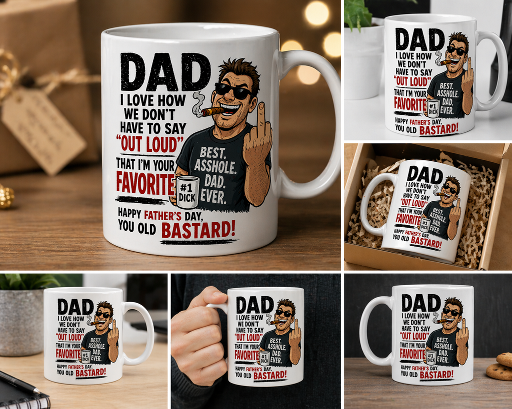 Rude Father’s Day Dad Mug | Funny Adult Gift for Dad