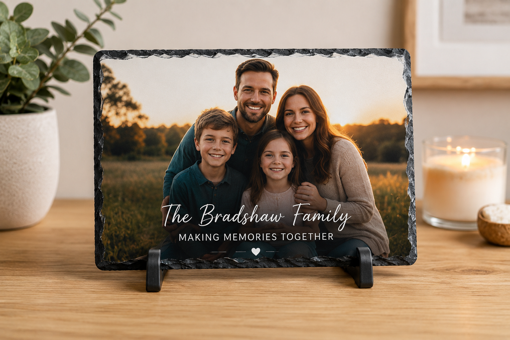 Personalised Family Photo Slate Gift | Custom Picture Keepsake