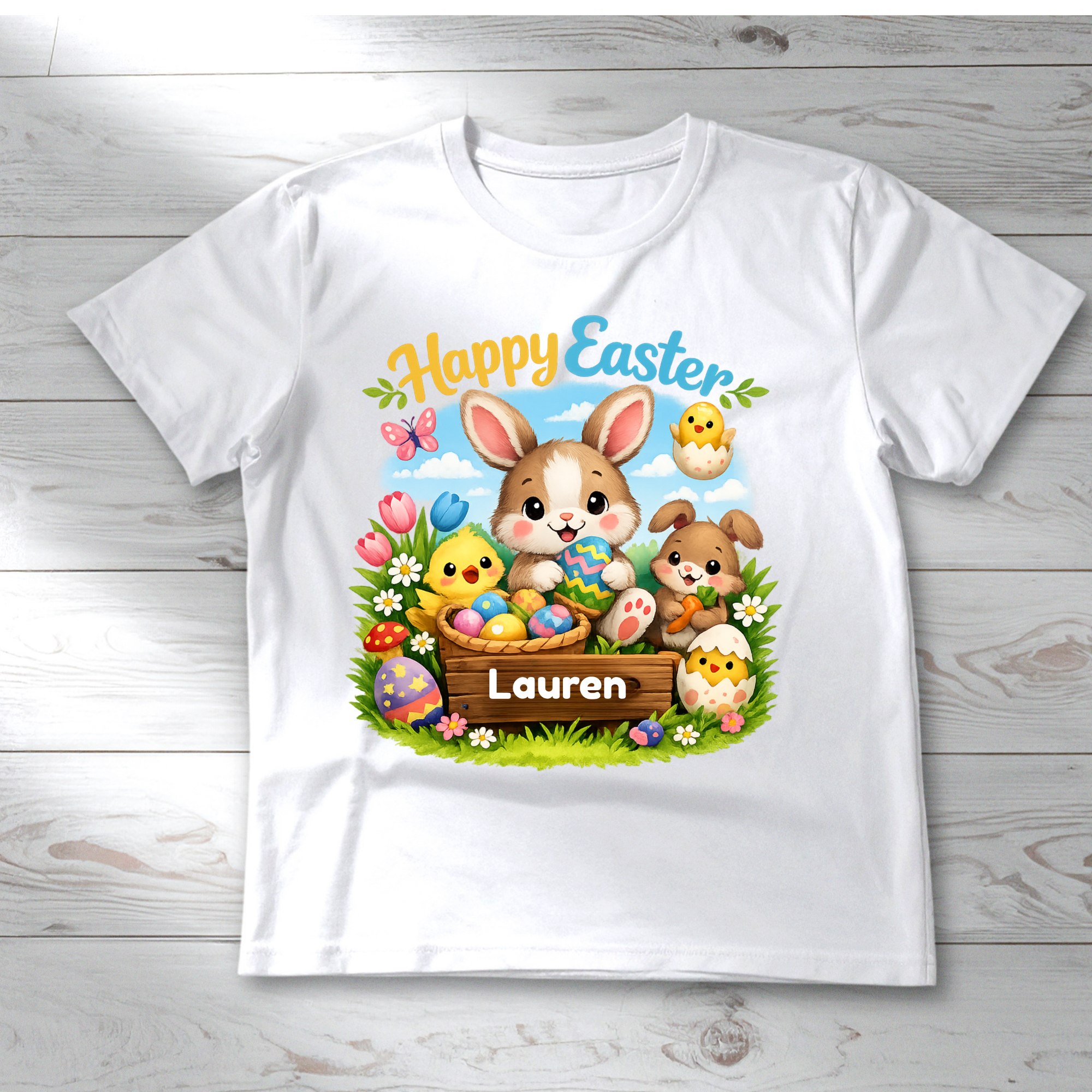 Personalised Happy Easter Bunny T-Shirt