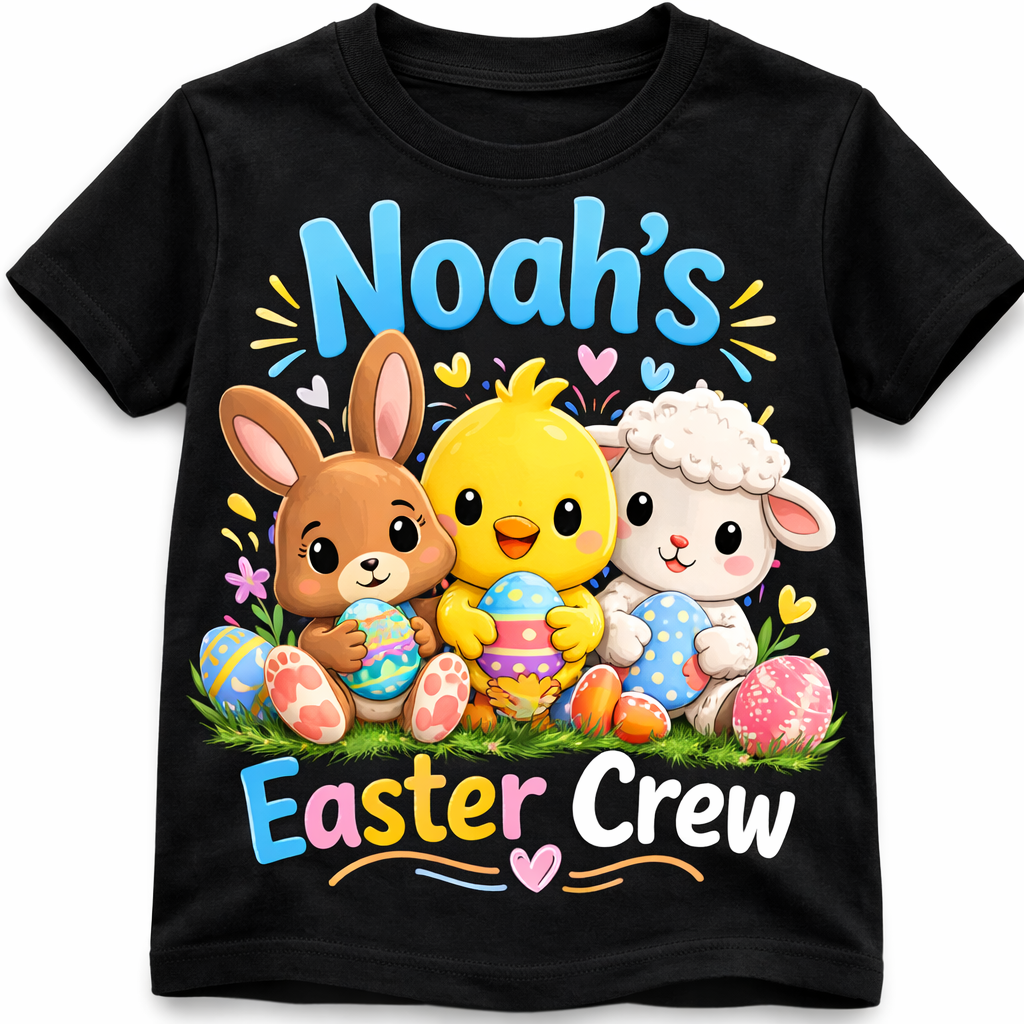 Personalised Kids Easter Crew T-Shirt