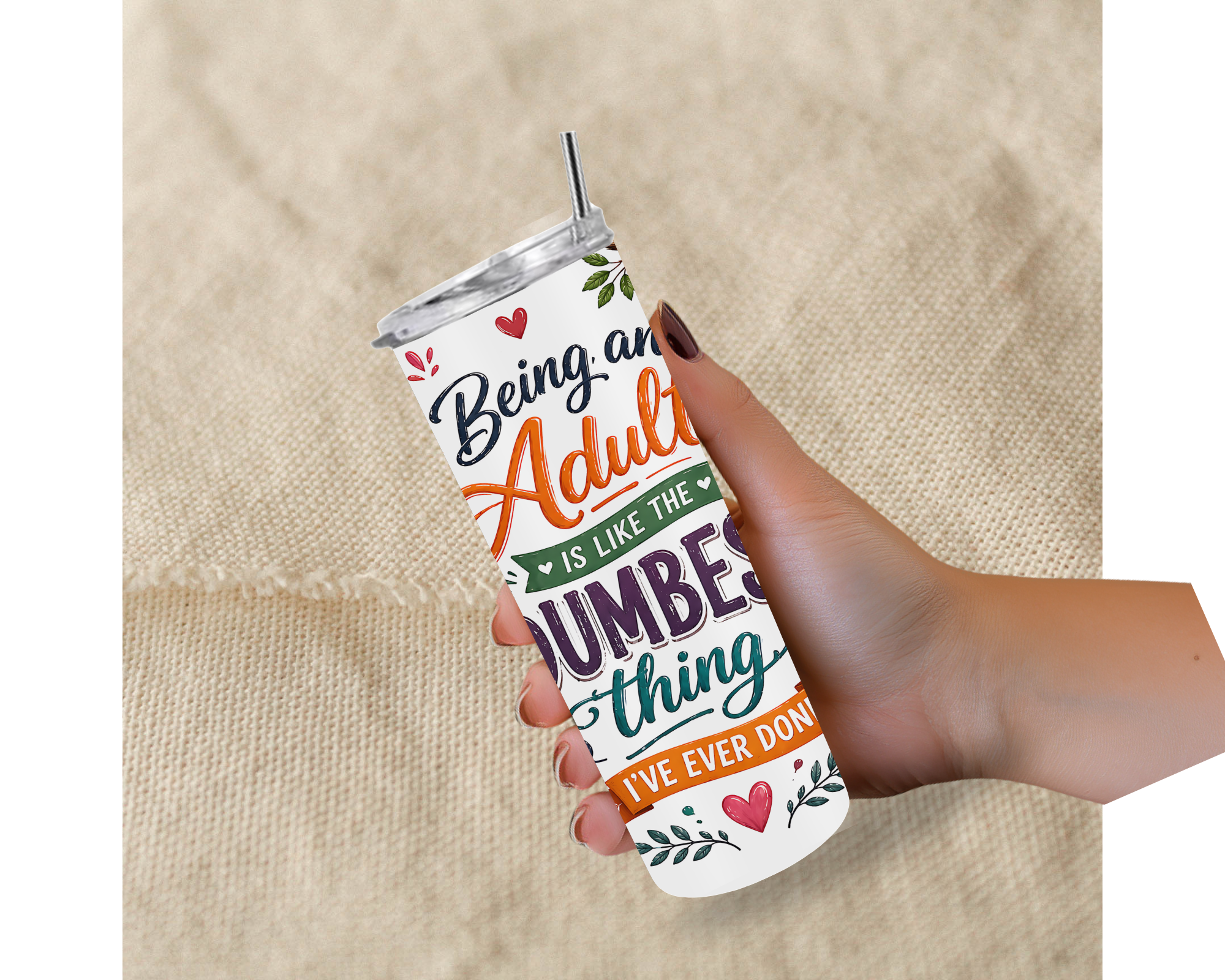 Adulting Sloth 20oz Stainless Steel Tumbler