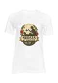 White fitted t-shirt Nurses We Remember remembrance poppy tribute design