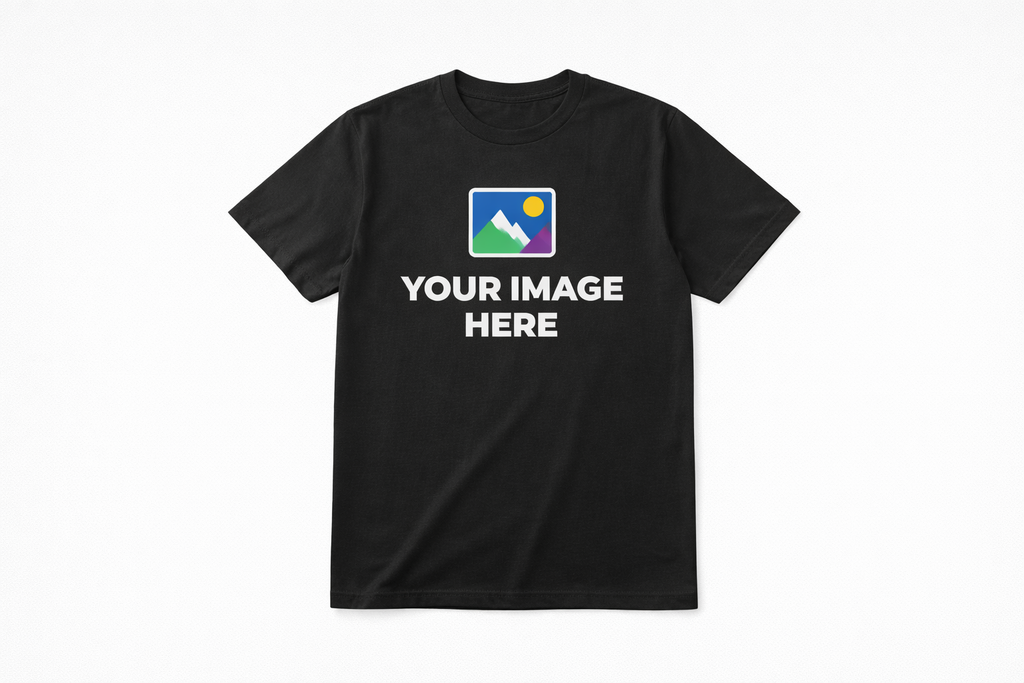 Black personalised text t shirt with enter your text example