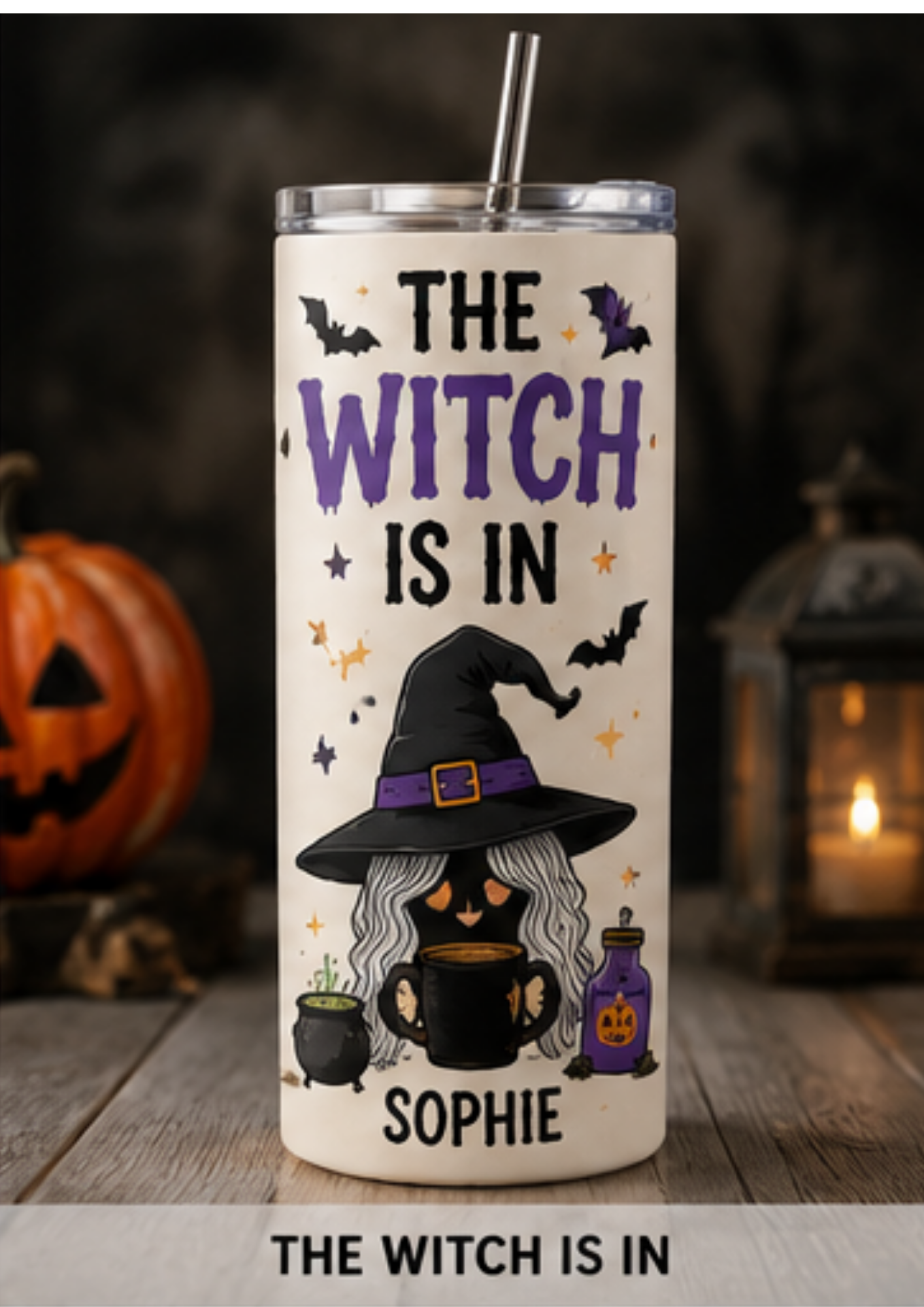 Personalised Halloween Tumbler – Custom Name Gift
