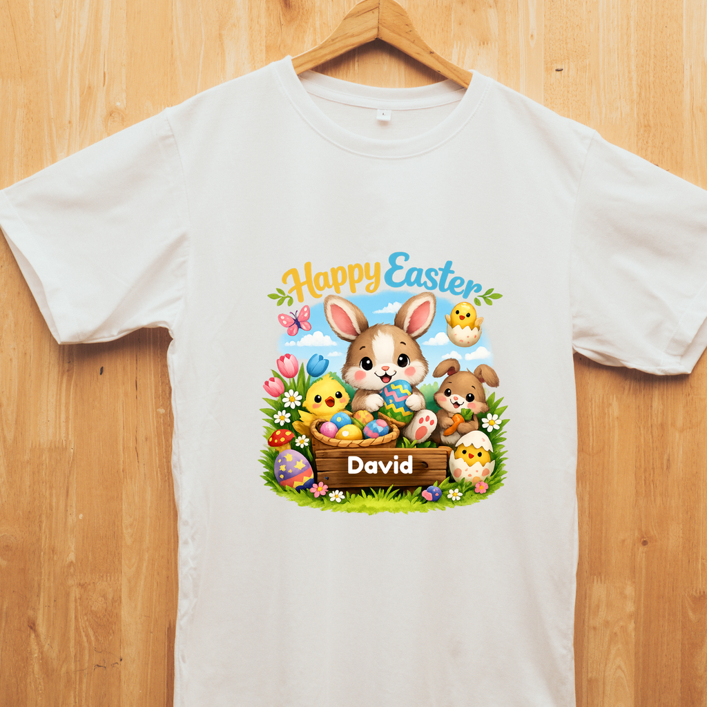 Personalised Happy Easter Bunny T-Shirt