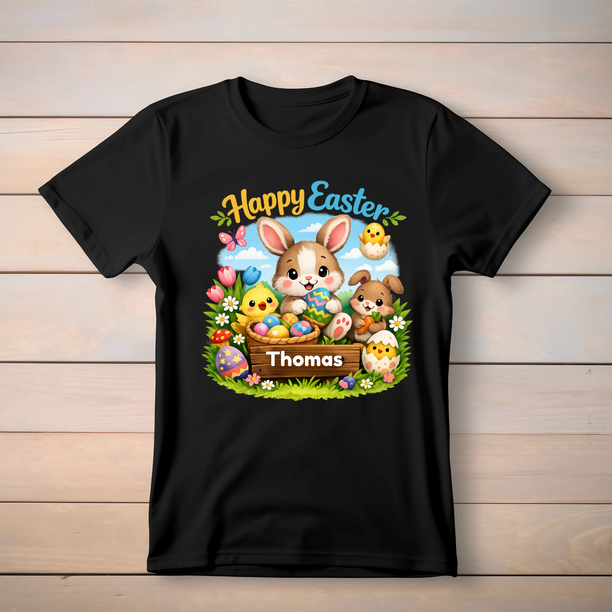 Personalised Happy Easter Bunny T-Shirt
