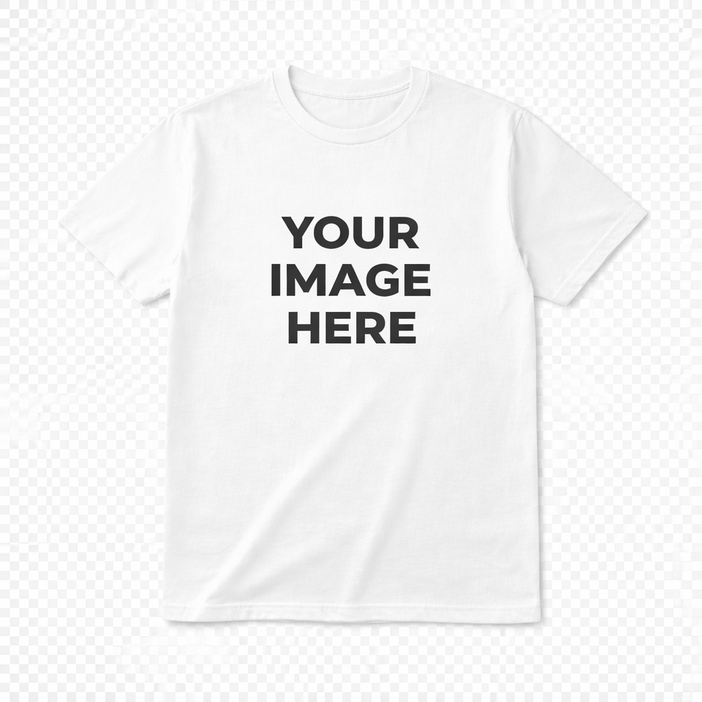 White custom text t shirt with enter text example