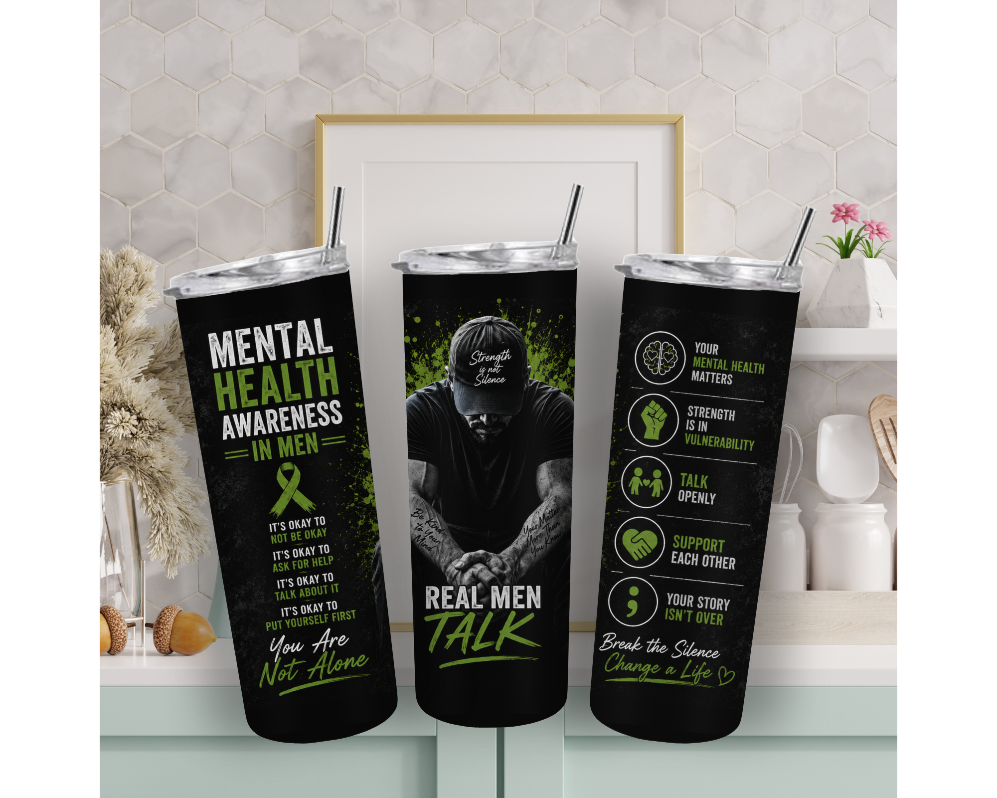 Men’s Mental Health Awareness 20oz Tumbler | Real Men Talk