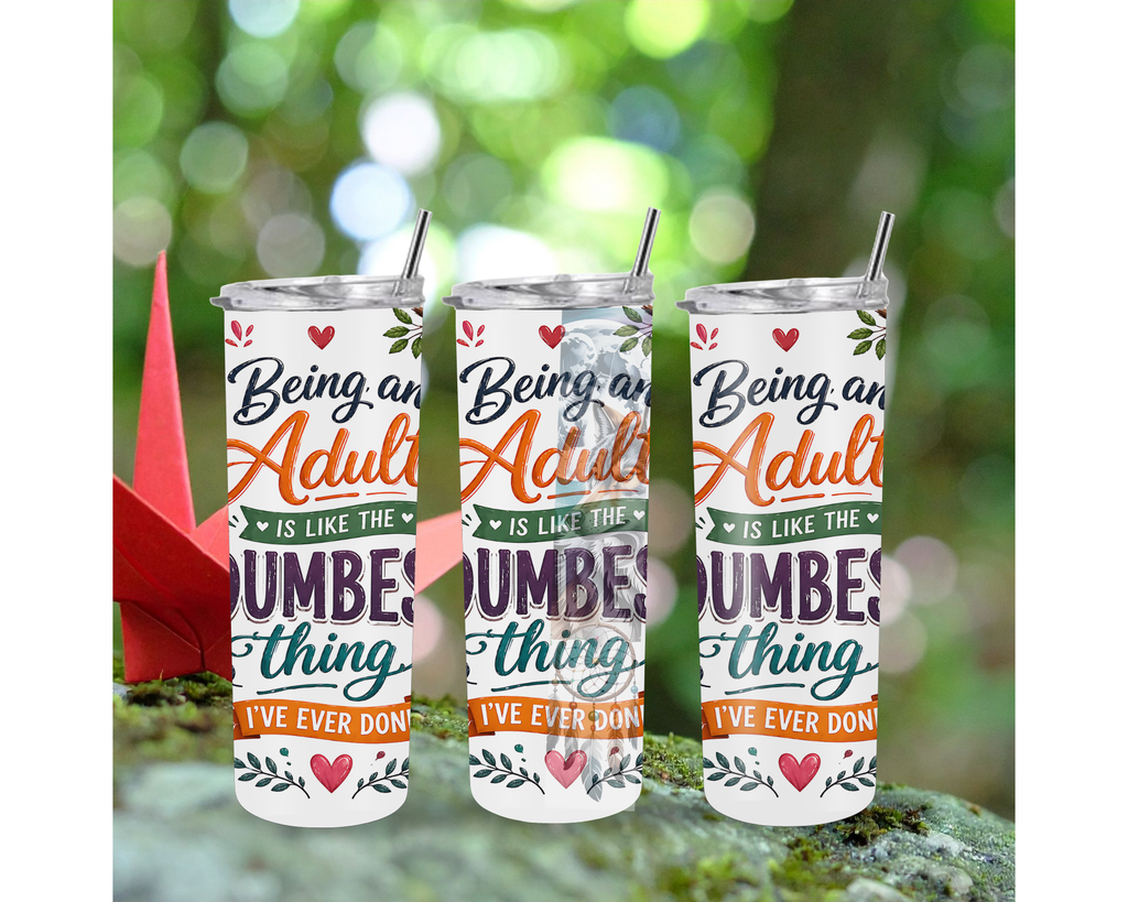 Adulting Sloth 20oz Stainless Steel Tumbler