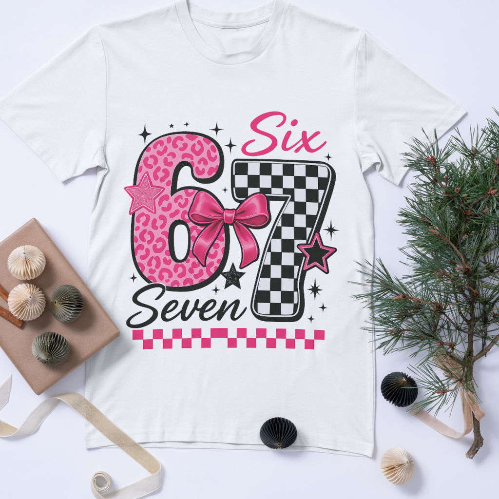 Kids Pink 67 Leopard Check T-Shirt