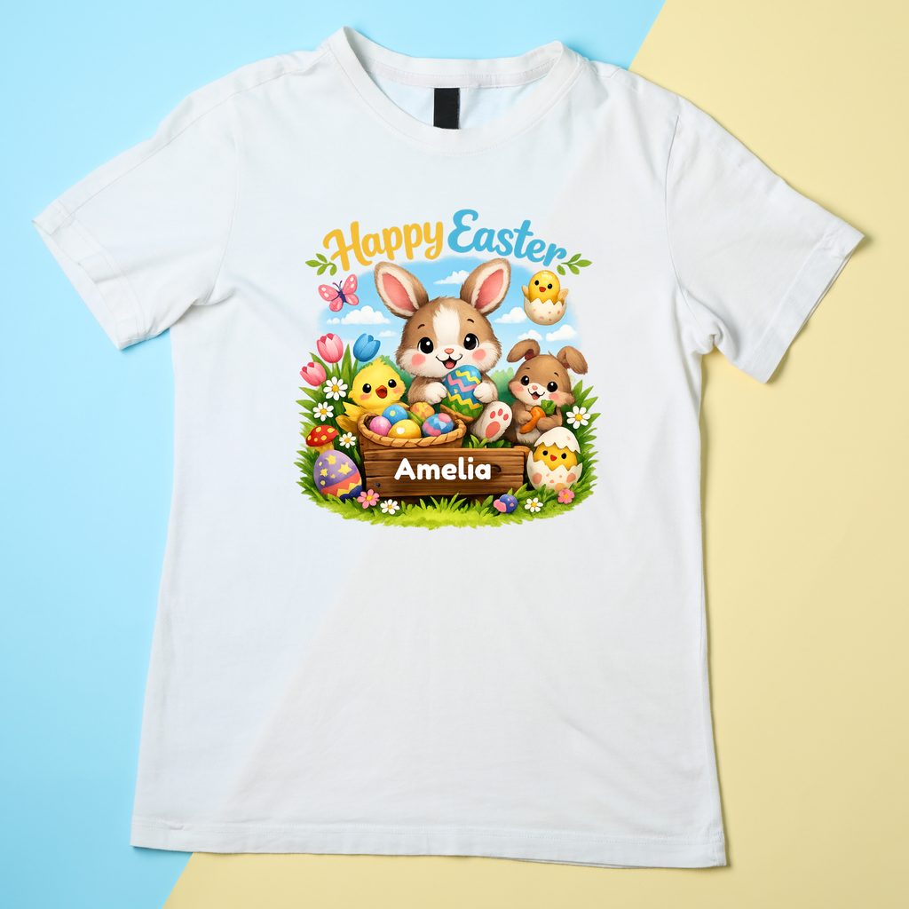 Personalised Happy Easter Bunny T-Shirt
