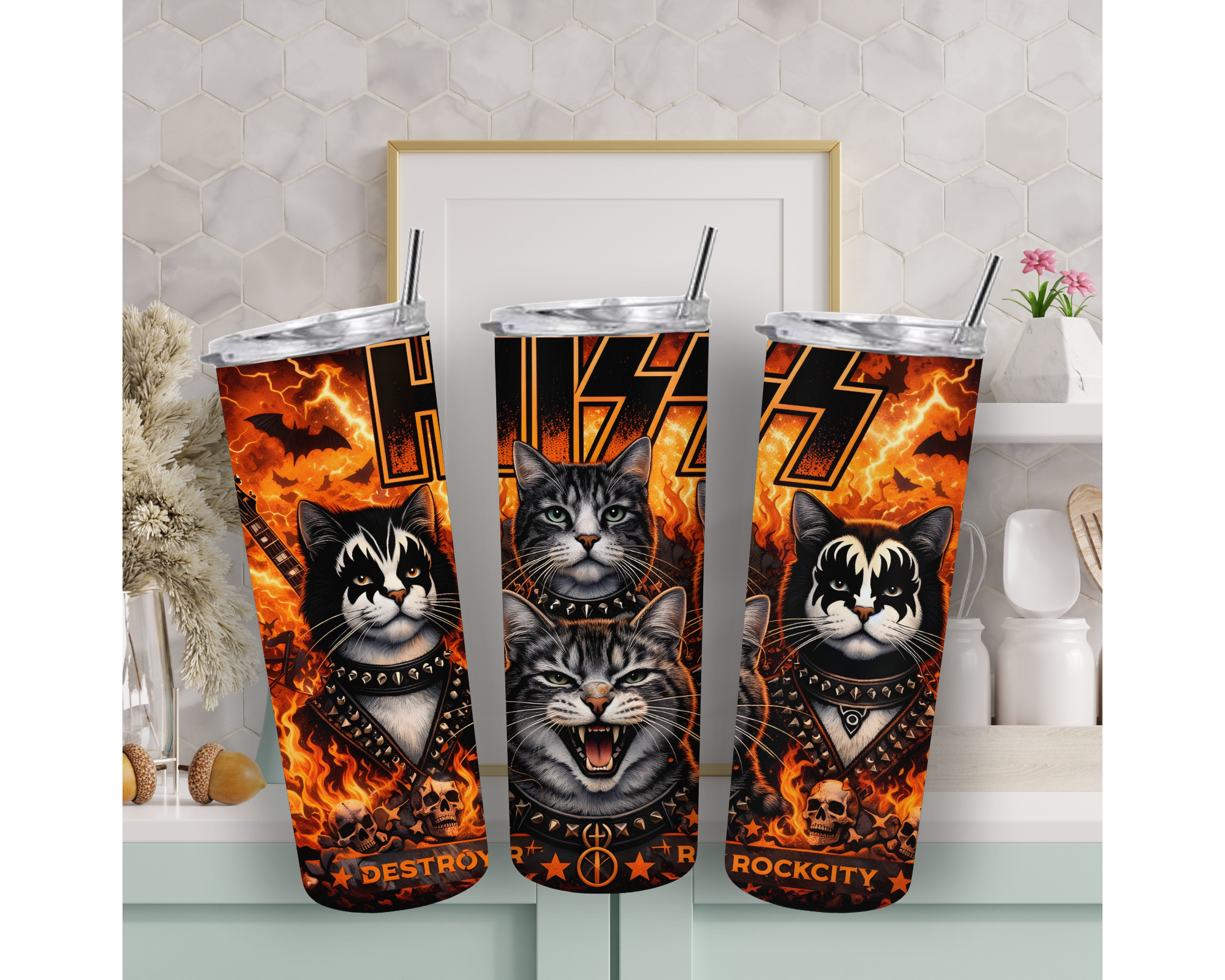 Rock Cat 20oz Stainless Steel Tumbler