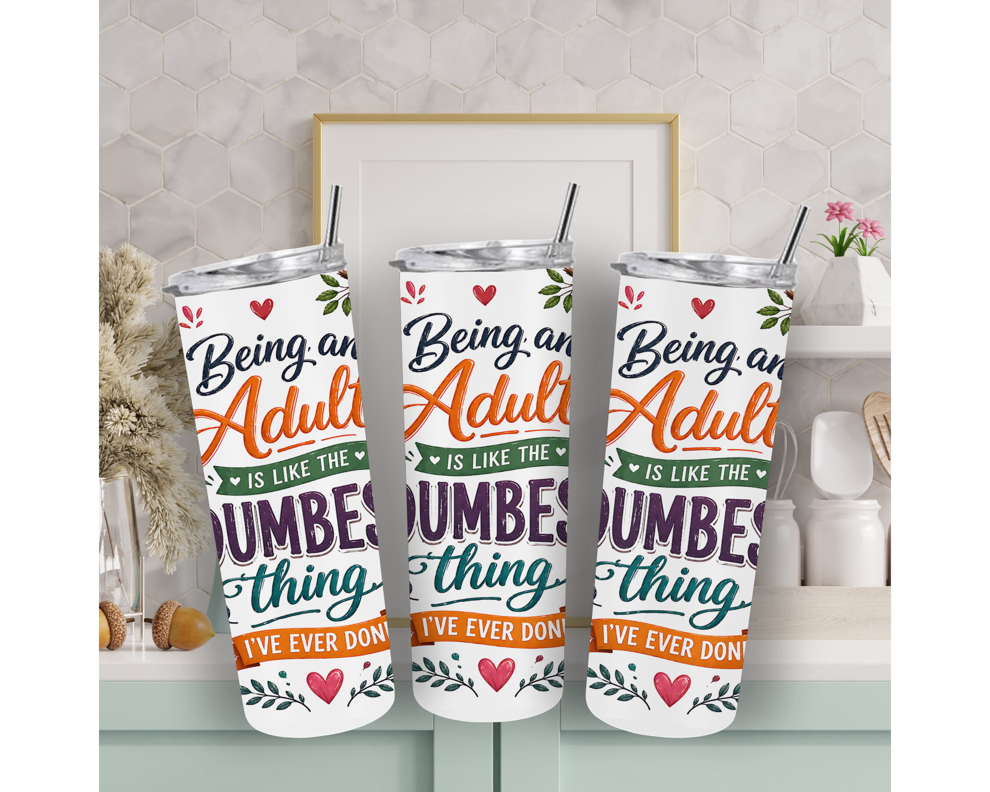 Adulting Sloth 20oz Stainless Steel Tumbler