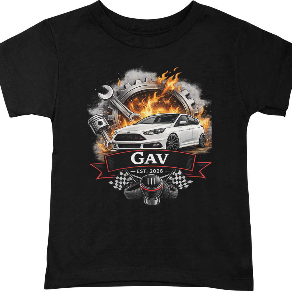 Personalised Car Enthusiast Name & Year T-Shirt | Custom DTF Print