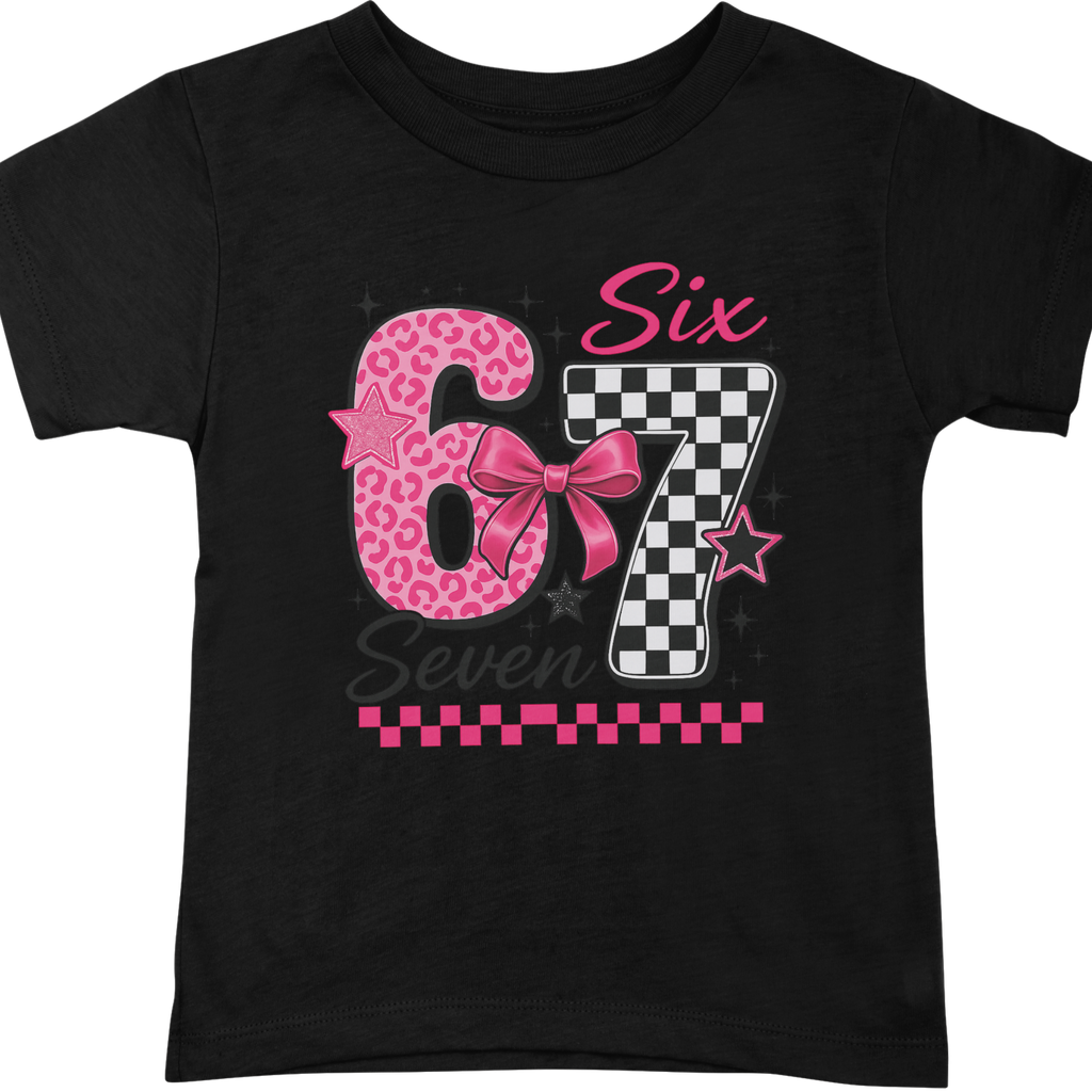 Kids Pink 67 Leopard Check T-Shirt