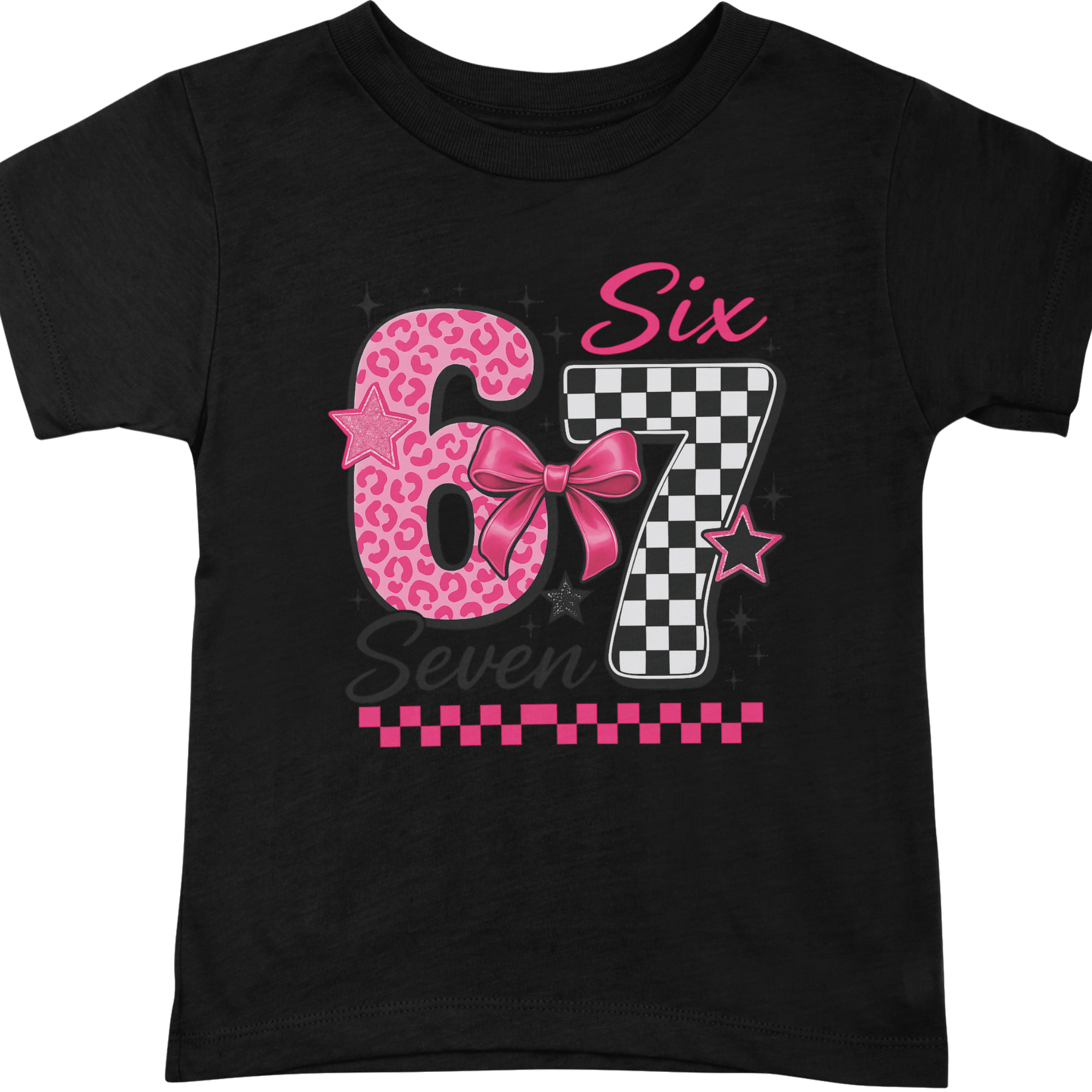 Kids Pink 67 Leopard Check T-Shirt