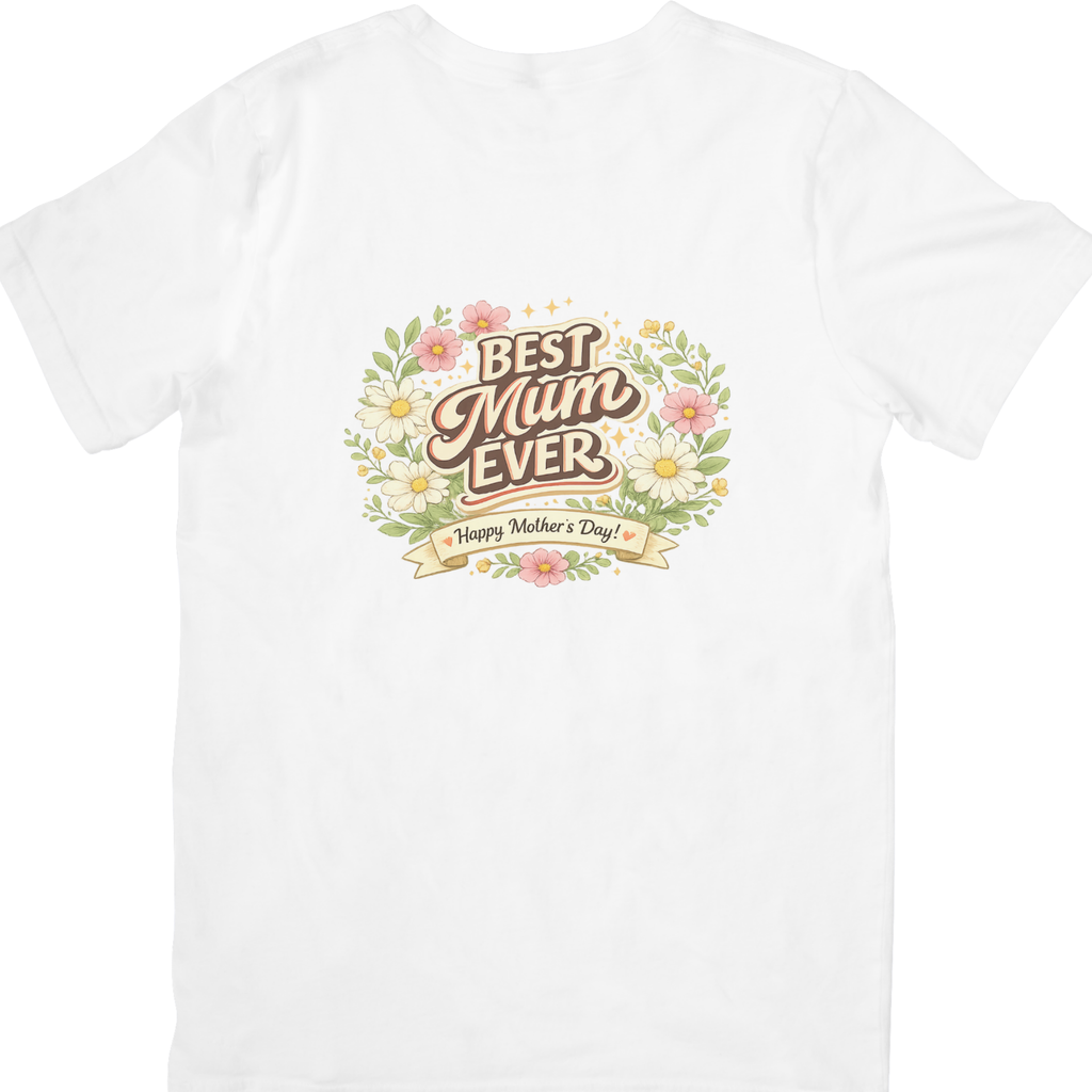 Best Mum Ever Floral Mother’s Day T-Shirt | DTF Printed Gift Tee