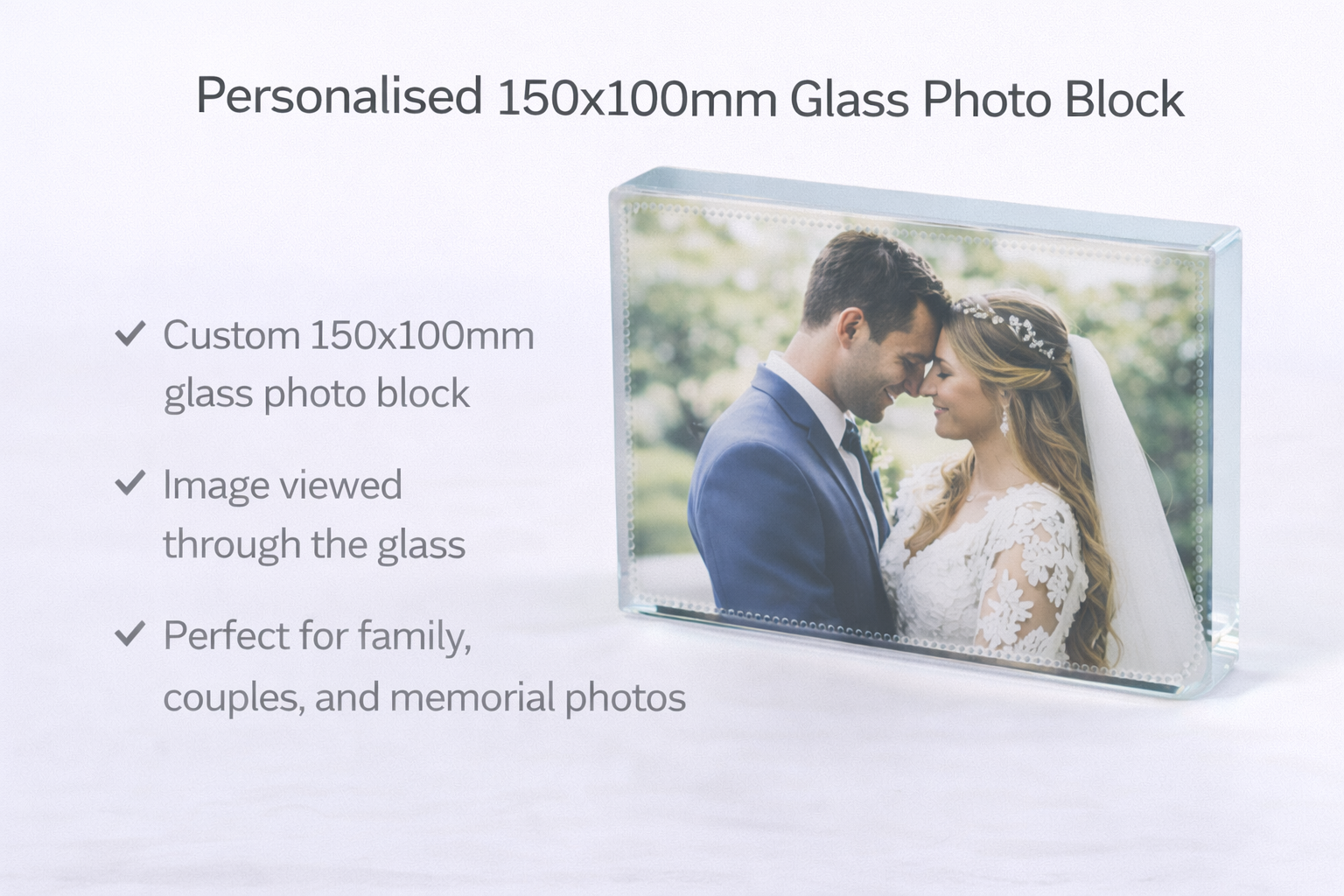 Personalised Glass Photo Block 150x100mm
