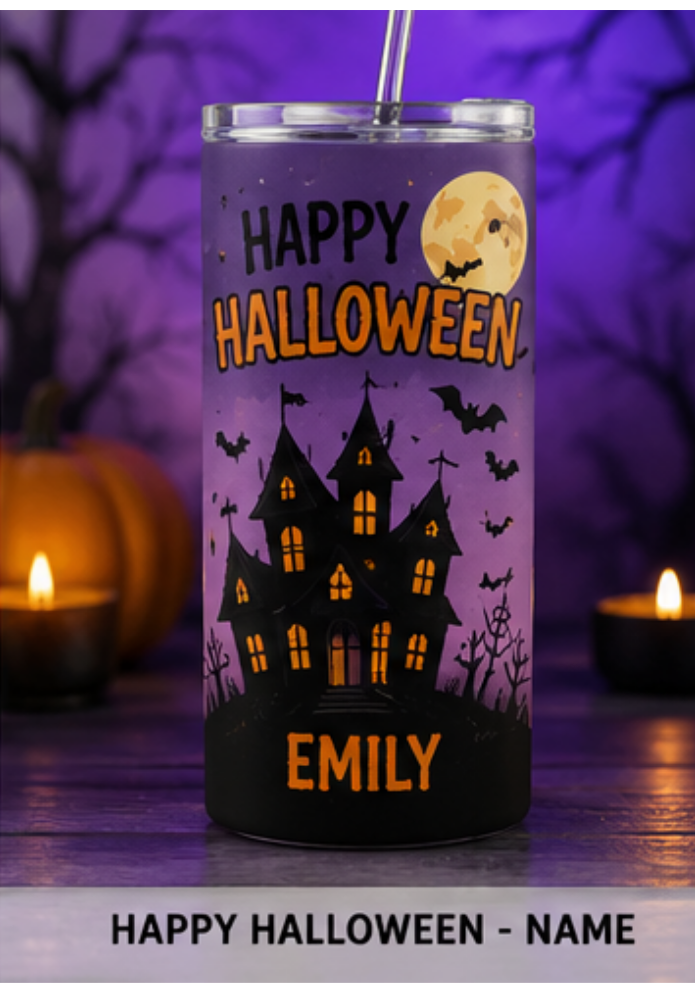 Personalised Halloween Tumbler – Custom Name Gift