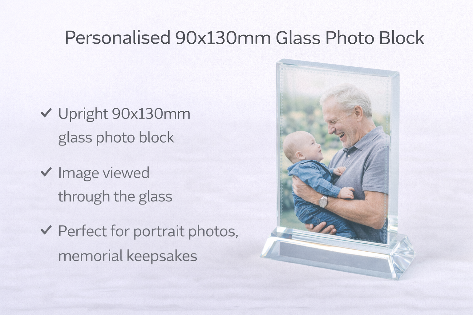 Personalised Glass Photo Block 90x130mm