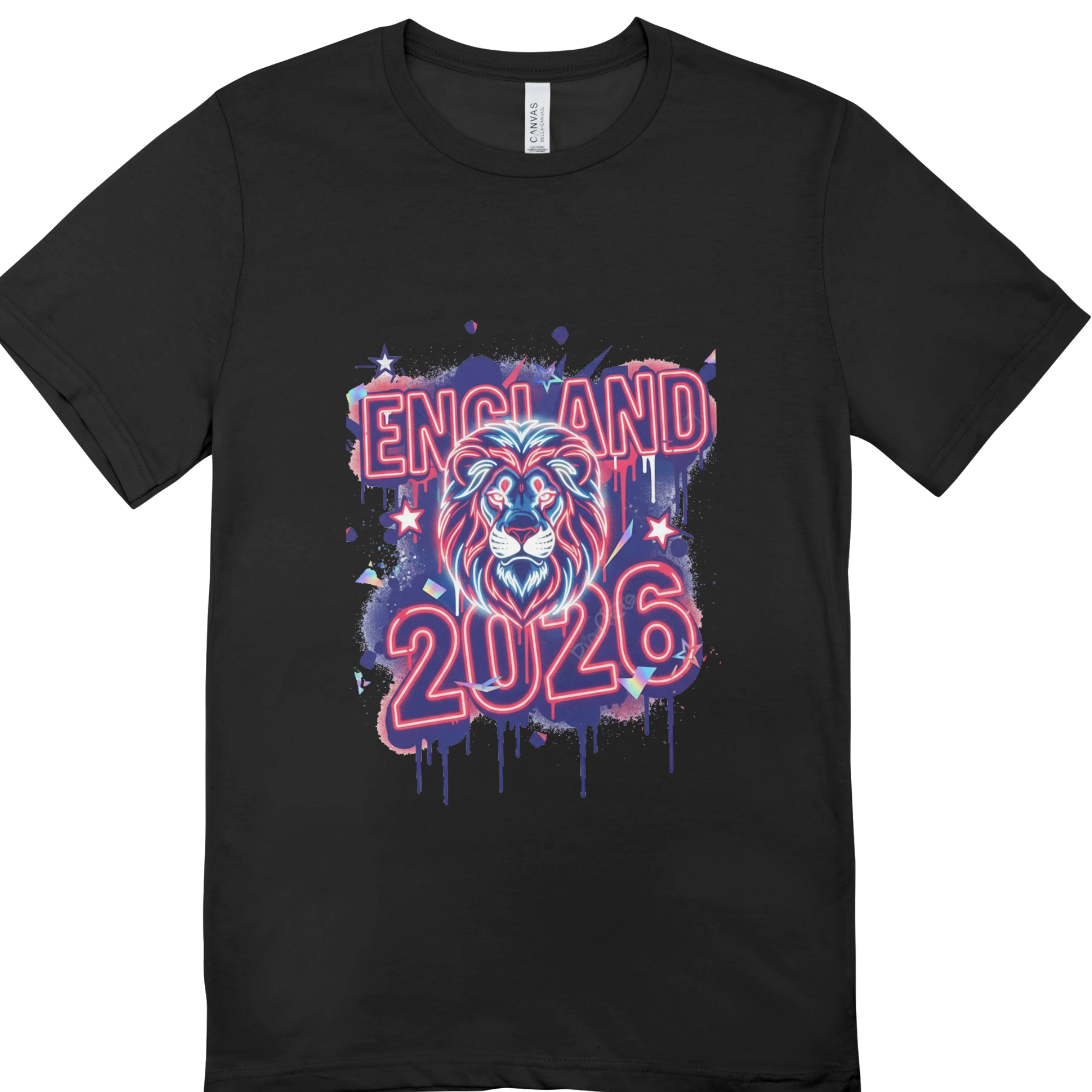 England 2026 Neon Lion T-Shirt | World Cup Fan Tee | Streetwear Graphic Shirt