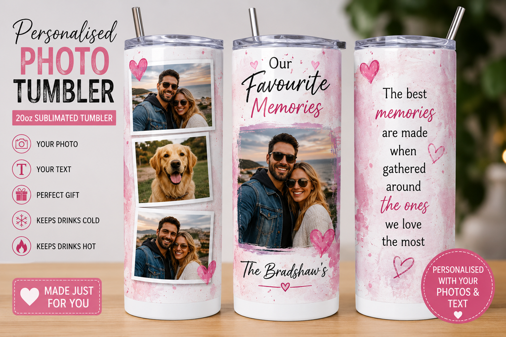 Personalised Photo Tumbler – 20oz Sublimated mockup