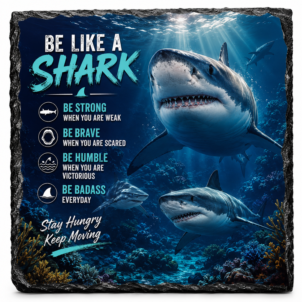 Be Like A Shark motivational design artwork