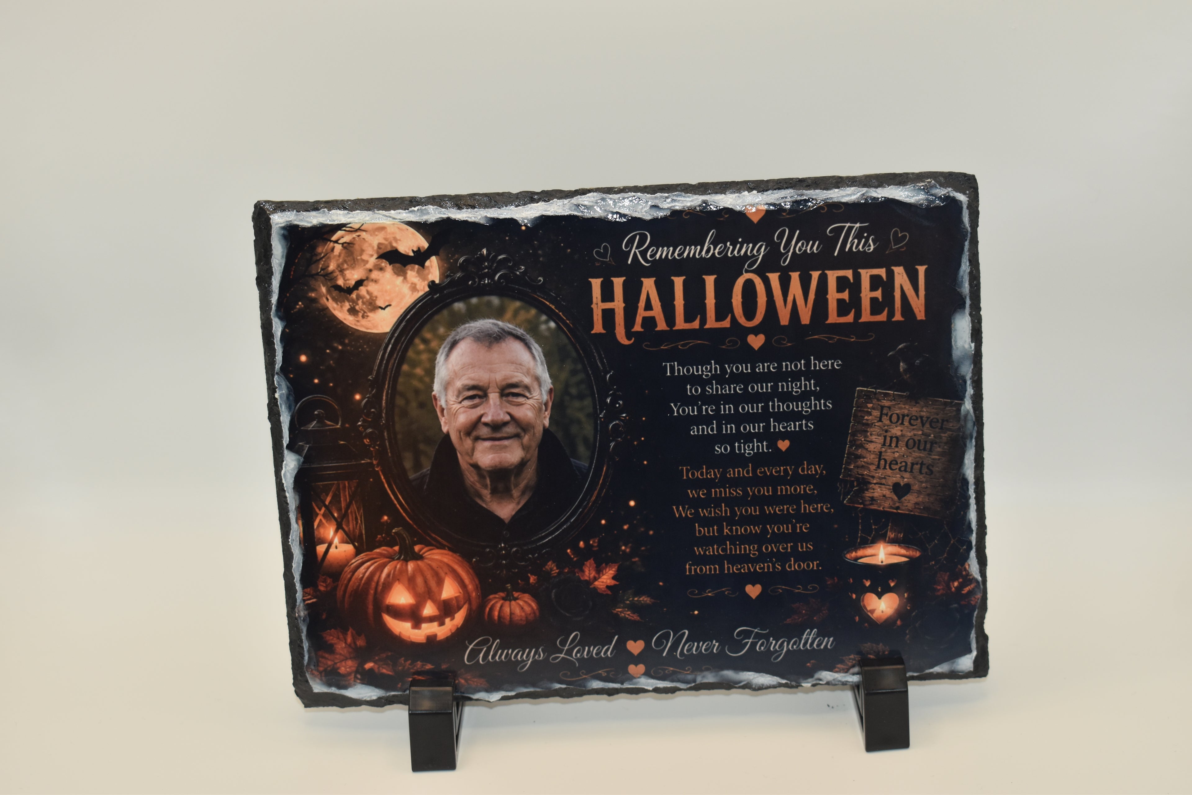 Personalised Halloween Memorial Photo Slate – Remembering You This Halloween