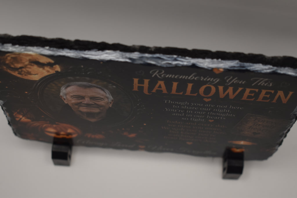 Personalised Halloween Memorial Photo Slate – Remembering You This Halloween