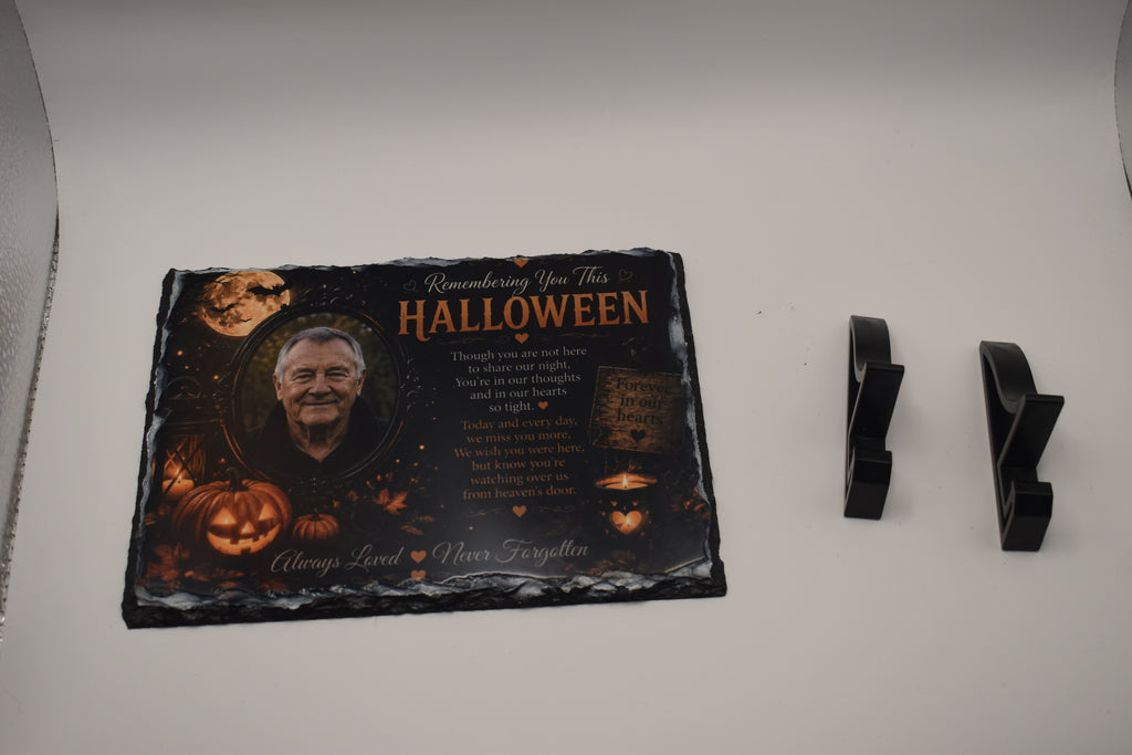 Personalised Halloween Memorial Photo Slate – Remembering You This Halloween