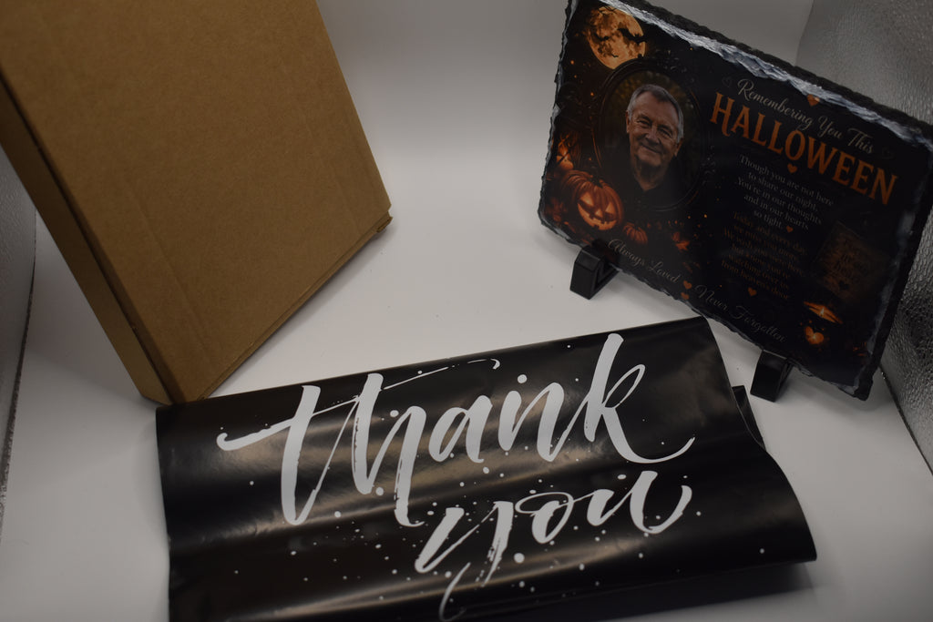 Personalised Halloween Memorial Photo Slate – Remembering You This Halloween