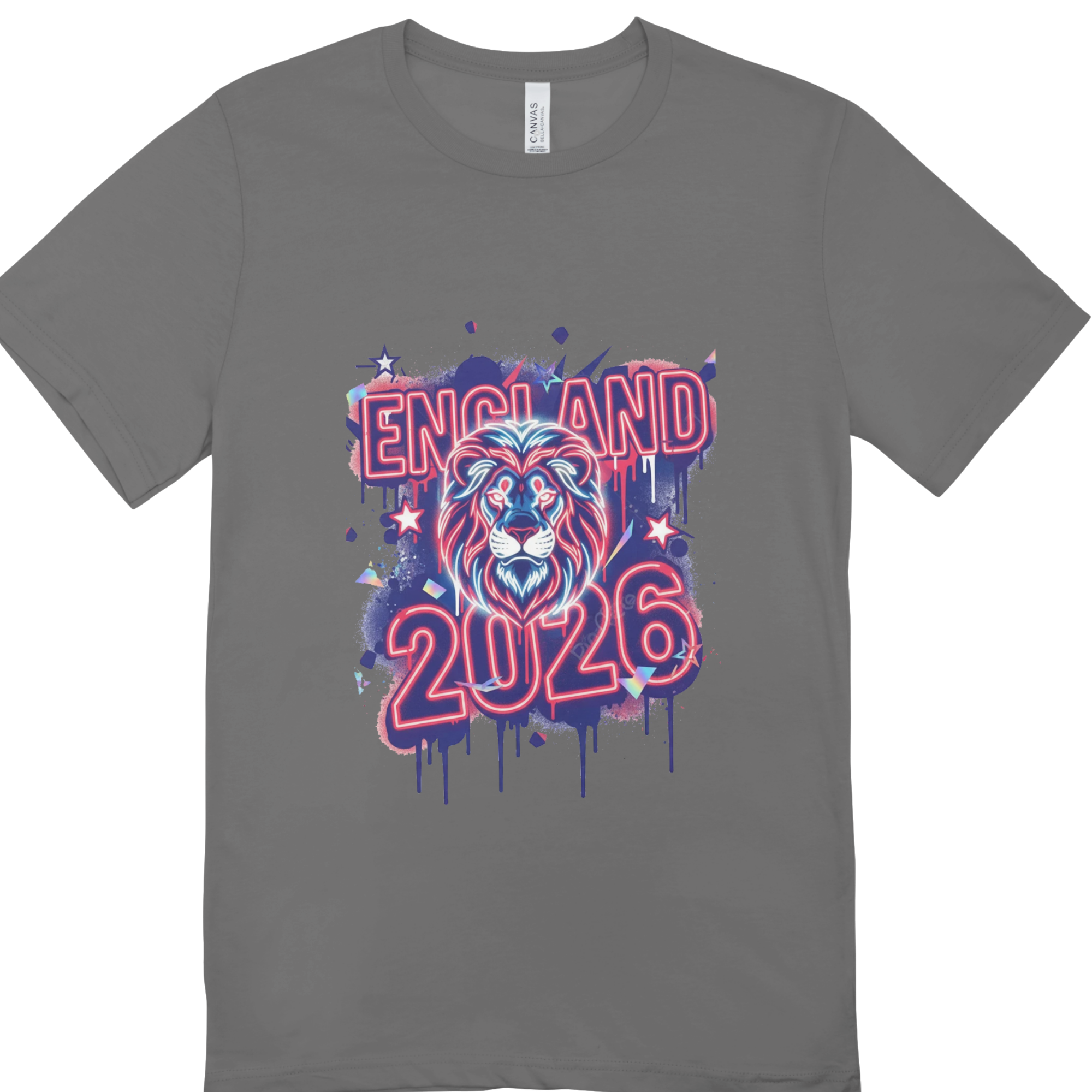 England 2026 Neon Lion T-Shirt | World Cup Fan Tee | Streetwear Graphic Shirt