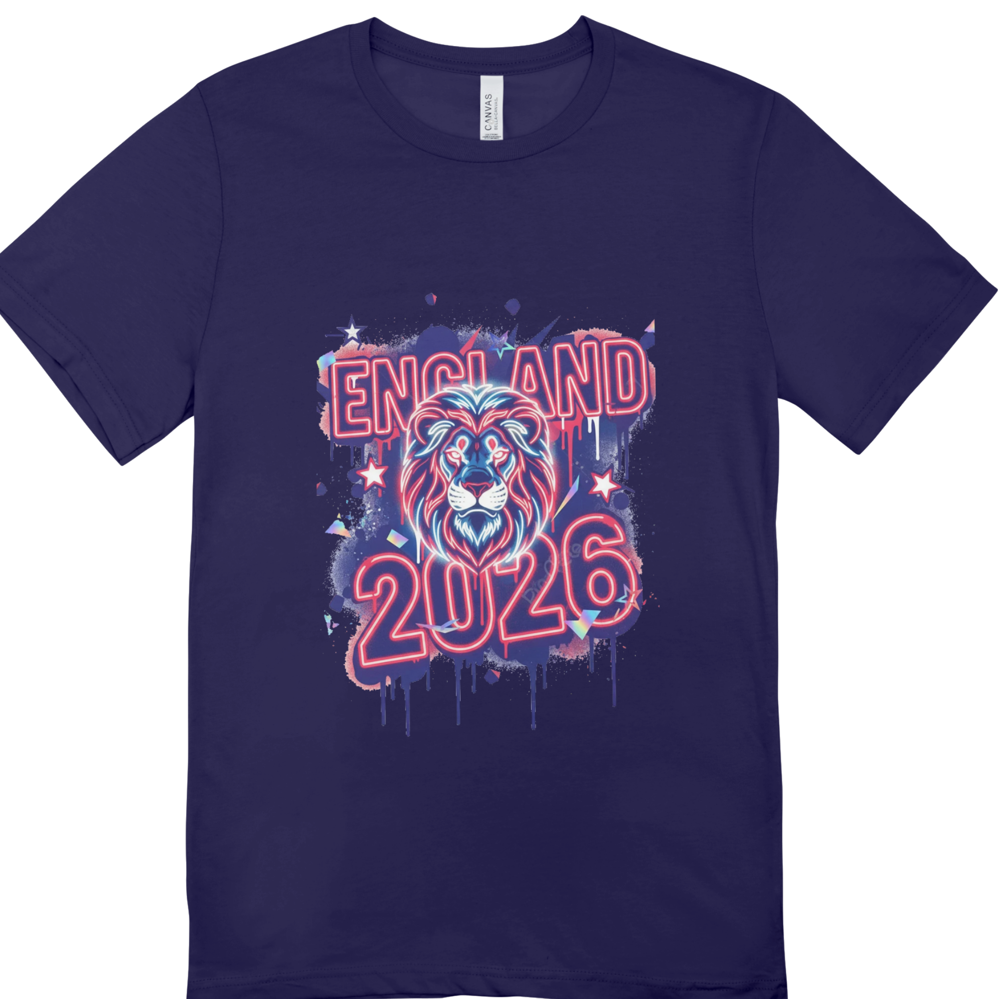 England 2026 Neon Lion T-Shirt | World Cup Fan Tee | Streetwear Graphic Shirt