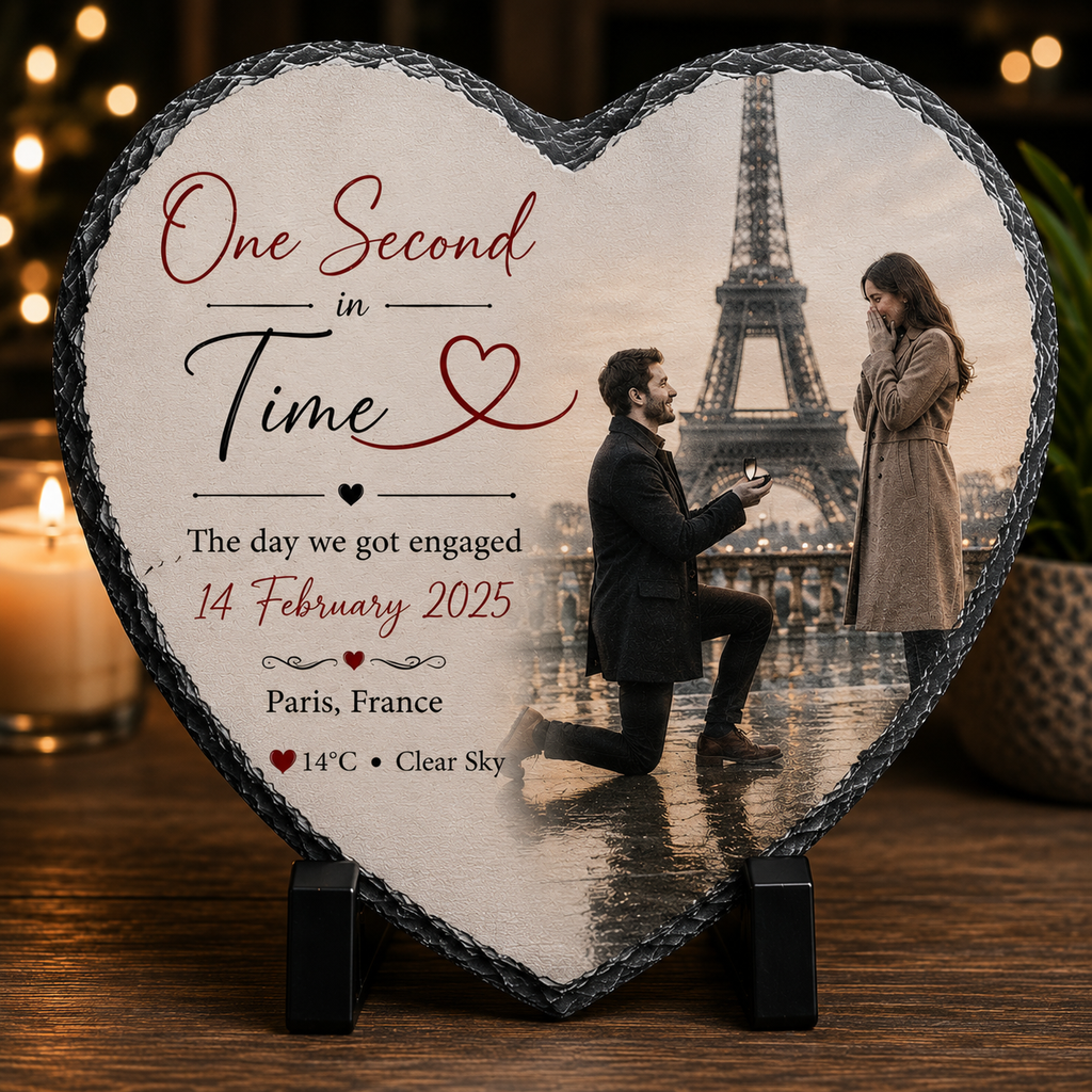 Personalised One Second in Time Photo Slate – Special Moment Keepsake